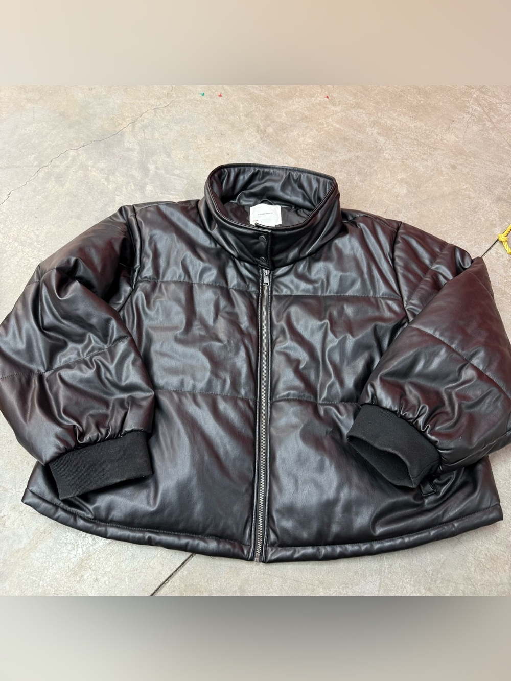 Anthropologie Black Faux Leather Jacket